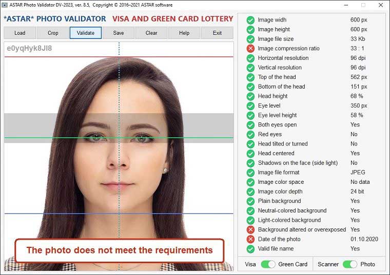 astar photo validator diversity visa lottery program visa green card  - استاندارد شرایط عکس لاتاری آتلیه عکاسی