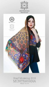 عکاسی حرفه ای شال و روسری برند مونتراوانا در ایران ، پخش کننده و فروشنده در بازار تهران