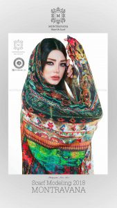 عکاسی حرفه ای شال و روسری برند مونتراوانا در ایران ، پخش کننده و فروشنده در بازار تهران